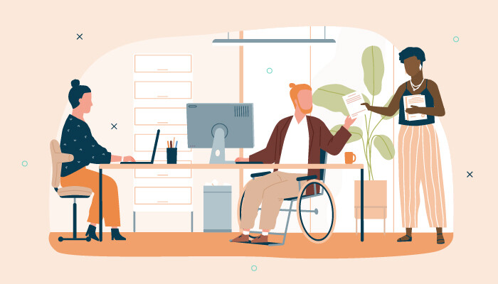 illustration man wheelchair